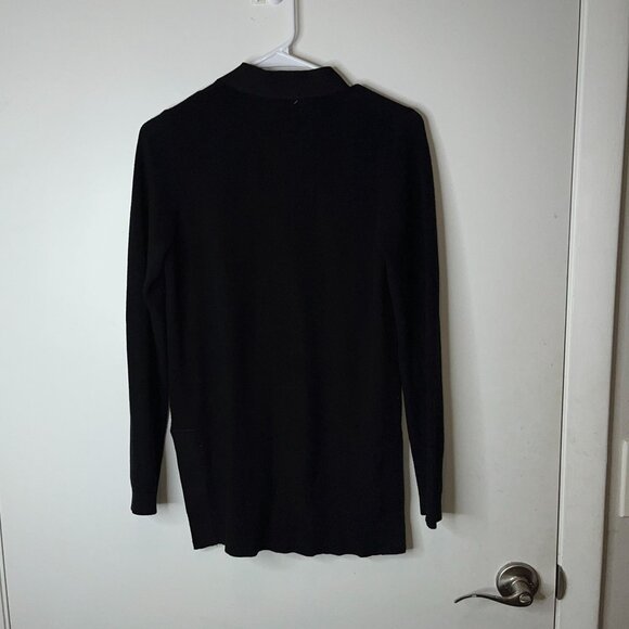 Gretchen Scott Black Grosgrain Heaven Cardigan Solid Women M MEDIUM - Picture 7 of 11